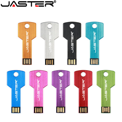 JASTER-unidad Flash USB en forma de llave, lápiz de memoria USB impermeable de 64GB, 32GB, 16GB, 8GB, 4GB, logotipo personalizado ► Foto 1/6