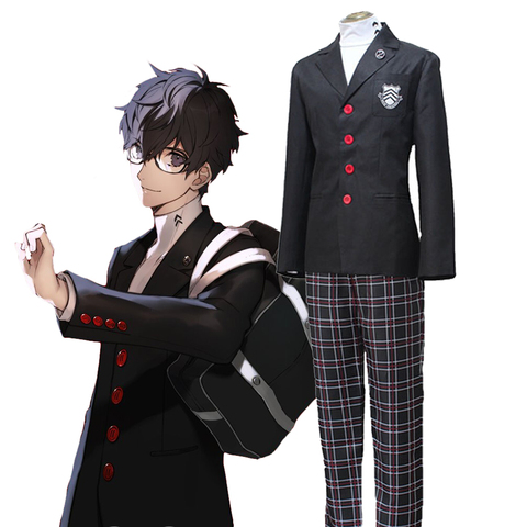 Disfraz de Cosplay de Game person 5 Akira Kurusu, conjunto completo de uniforme escolar, trajes de hombre, chaqueta de Halloween, Unisex, P5, Ren Amamiya ► Foto 1/6