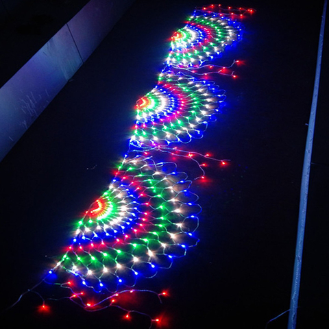 BEIAIDI-tira de luces LED con forma de pavo real para Navidad, cadena de luces de hadas, carámbano de cortina, para exteriores, 444LED, 3 uds. ► Foto 1/6