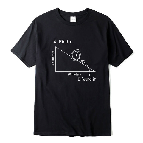 XIN YI hombres camiseta de alta calidad 100% de algodón de manga corta matemáticas geometría camisetas para hombre estampadas o-Cuello genial camiseta suelta ► Foto 1/6