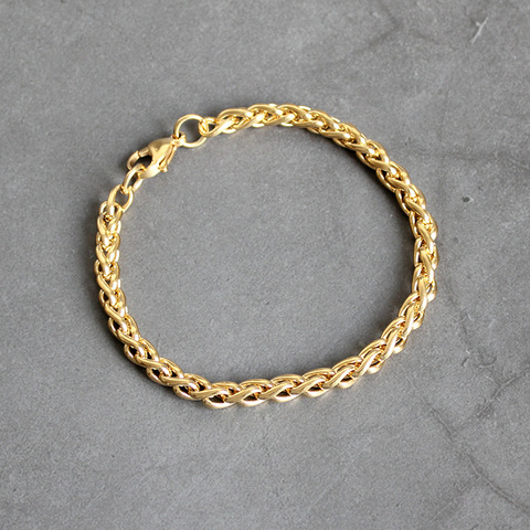 Pulsera de quilla cadena de oro Chapado en acero inoxidable para mujer y hombre, joyería de moda para regalo de boda, fiesta de cumpleaños, 4/5/6MM, novedad de 2022 ► Foto 1/6