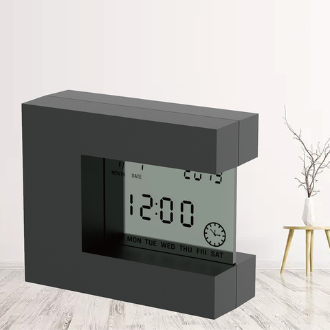 Despertador de mesa LCD Digital, moderno, con temporizador electrónico, calendario y pilas para reloj de escritorio de temperatura para el hogar y la Oficina ► Foto 1/6