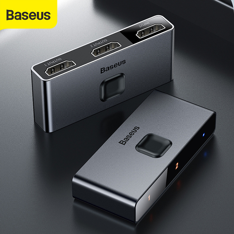 Baseus-Divisor Modos duales HDMI, conmutador bidireccional, 1 en 2 o 2 en 1, pantalla de luz Digital, conmutación de Audio y vídeo, 4K, HDMI ► Foto 1/6
