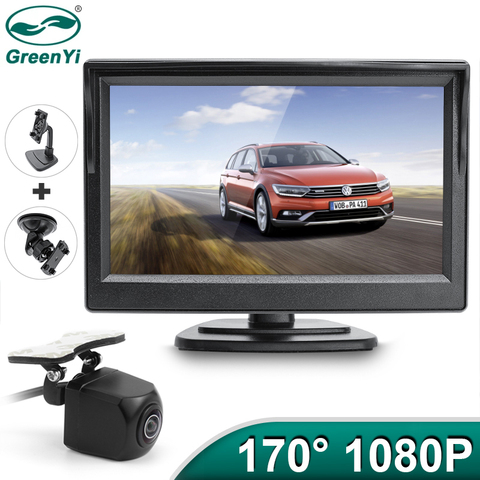 GreenYi-Monitor AHD de 5 pulgadas para coche, cámara Universal de visión nocturna, 1920x1080P, 170 °, Ojos de pescado, Starlight ► Foto 1/6