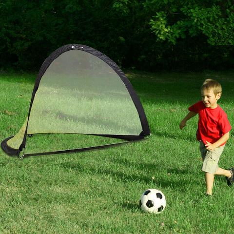 Portería plegable para chico, balón de fútbol, Red de adiestramiento al aire libre, juguete interactivo ► Foto 1/6