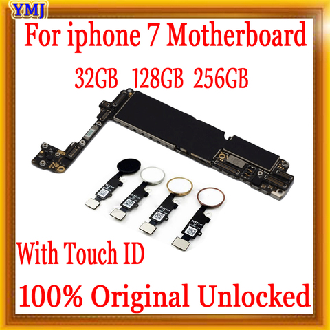 Placa base para iphone 7 desbloqueada, 128 Original, con Touch ID, 32gb/256gb/100% gb ► Foto 1/6