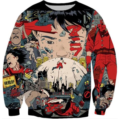 Sudadera con estampado de Anime de Akira Kaneda Neo Tokyo para hombre, suéter de cuello redondo, moda Harajuku de manga larga, sudadera informal, 2022 ► Foto 1/6