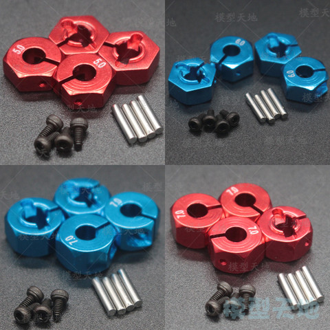 4 Uds de Metal de aleación de aluminio de 5/6/7mm de espesor de llanta de rueda de hexagonal adaptador de disco 12MM HSP HPI Tamiya Sakura 1/10 RC coche 94123, 94122 CS D4 ► Foto 1/1