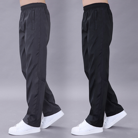 Pantalones de ejercicio informales para hombre, ropa deportiva de secado rápido, pantalones holgados con cintura elástica para exteriores, chándales 4XL 5XL ► Foto 1/3