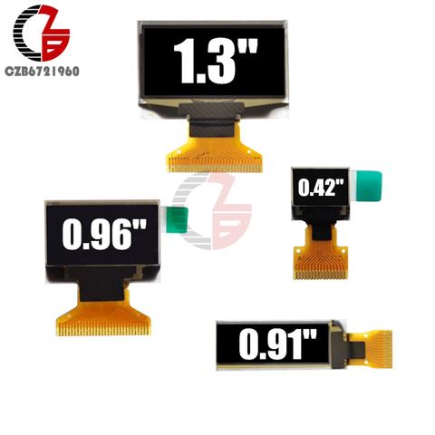 Módulo de pantalla LCD OLED, 0,42, 0,91, 0,96, 1,3 pulgadas, blanco, azul, amarillo, 0,42 