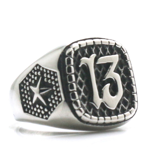 Anillo gótico Punk de acero inoxidable para hombre, 316L, 13 estrellas ► Foto 1/4