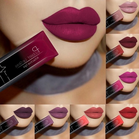 Pintalabios brillante de terciopelo mate color piel a prueba de agua, bálsamo labial rojo sexi para labios, 21 colores, maquillaje a la moda para mujer, regalos de navidad ► Foto 1/6