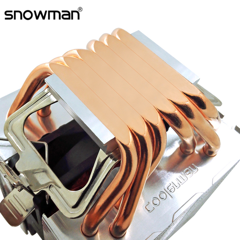 Muñeco de nieve 6 tubos de calor enfriador de CPU 4 Pin PWM PC RGB tranquilo Intel LGA 2011, 775, 1200, 1150, 1151, 1155 AMD AM3 AM4 90mm ventilador de refrigeración de la CPU ► Foto 1/6