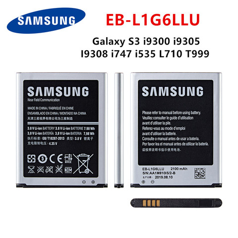 SAMSUNG original EB-L1G6LLU 2100mAh batería para Samsung Galaxy S3 i9300 i9305 I9308 i747 i535 L710 T999 baterías con WO ► Foto 1/4