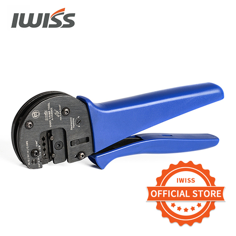 Herramientas de engarzado a mano IWISS IWS-0540HX para conectores Han D/E/C de 0,14 mm2-4,0 mm2 (AWG26-12) Harting con localizador Alicates de terminales Crimpadora ► Foto 1/6