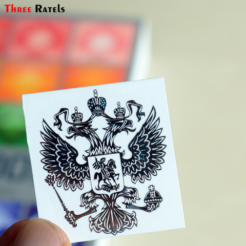 Three Ratels MT-001XS 4*3,4 cm de plata el escudo de armas de Rusia níquel calcomanías de Metal Federación de Rusia pegatinas de coche para teléfono móvil ► Foto 1/6