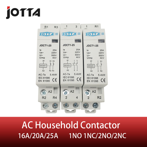 Interruptor para el hogar, panel con montaje en carril din 2P de 16A/20A/25A a 220V/230V y 50/60HZ, 1NO 1NC/2NO/2NC ► Foto 1/5