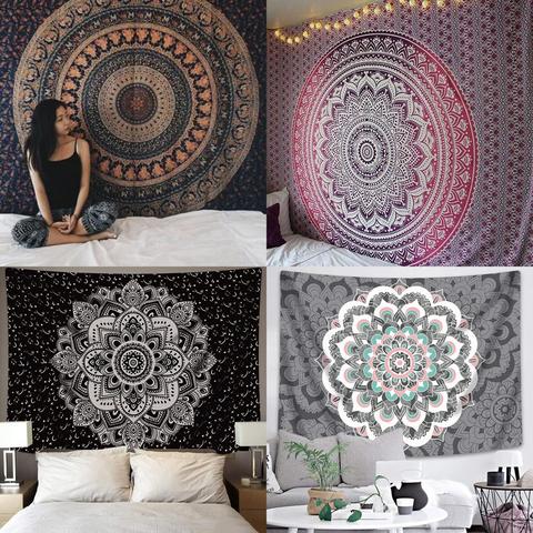 Tapiz estampado de Mandala de poliéster, alfombra colgante para pared, manta grande para Yoga, playa, 150x200cm, tapiz artístico para la pared ► Foto 1/6