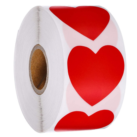 500PcsHappy el día de San Valentín de amor en forma de corazón con corazón de Gracias pegatina de copo de nieve Etiqueta de regalo de decoración ► Foto 1/6