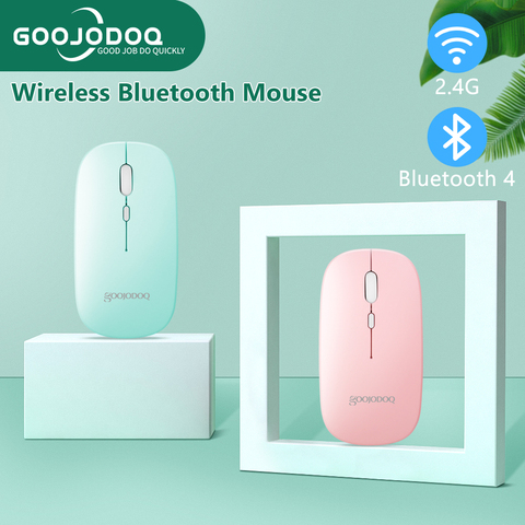 Ratón inalámbrico con Bluetooth para ordenador, dispositivo recargable con Modos duales, Bluetooth 4,0, USB, 3 DPI ajustables ► Foto 1/6