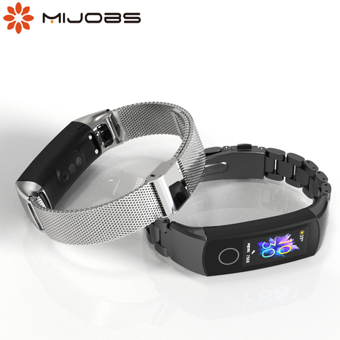 Correa para Honor Band 4/5, pulsera de Metal y acero inoxidable para Huawei Honor Band 4 5, reloj inteligente, pulseras de cuero milanés ► Foto 1/6