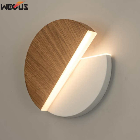 (WECUS) luces de Arte de pasillo LED negras/blancas minimalistas creativas de estilo nórdico, lámpara de pared giratoria para balcón y mesita de noche ► Foto 1/6