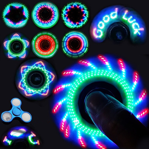 Juguete de oficina para adultos, Spinner de dedo LED, de Metal, colorido, luminoso, antiestrés, juguete para niños, novedad de 78MM ► Foto 1/5