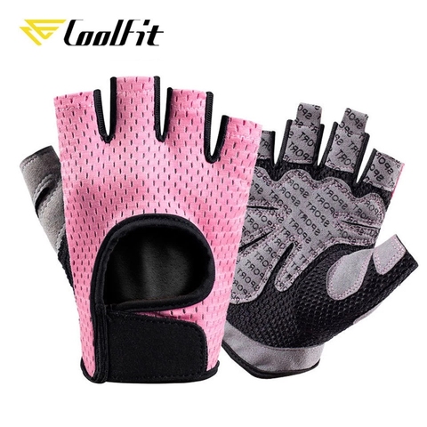 CoolFit transpirable guantes gimnasio de silicona Palm hueco atrás gimnasio guantes de levantamiento de pesas de entrenamiento de pesas Crossfit Culturismo ► Foto 1/6