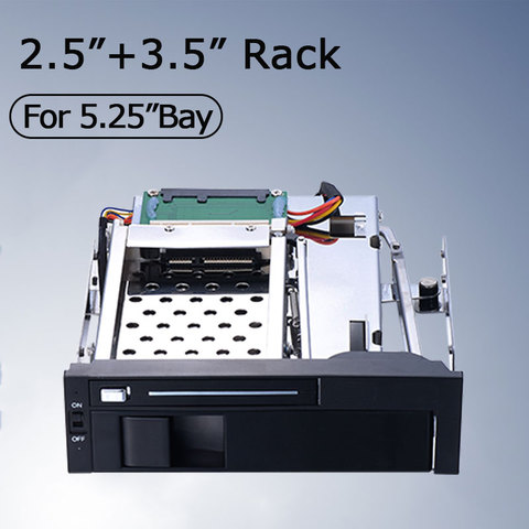 5,25 pulgadas interna hot plug hdd mobile rack para optical bay apoyo 2,5 pulgadas + 3,5 pulgadas HDD sin USB3.0 puerto ► Foto 1/6