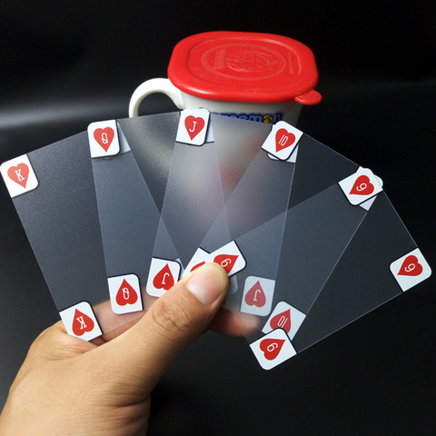 Cartas de juego de plástico transparentes esmeriladas, impermeables para regalo/fiesta/juego familiar, póker mágico, 1 unidad ► Foto 1/5