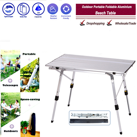 2022 Silla de mesa plegable al aire libre Camping de aleación de aluminio mesa de Picnic resistente al agua mesa de escritorio plegable para 90*53 cm ► Foto 1/6