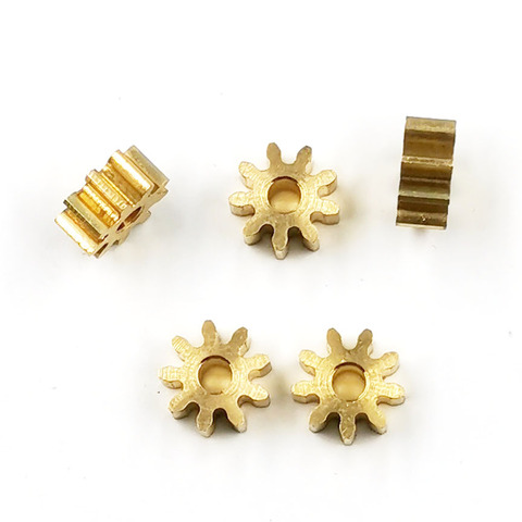 Engranaje de cobre 9 T 2A 0,6 M, 9 agujeros para dientes, 1,98mm de grosor, 3mm/ 6mm, módulo piñón pequeño de Metal, 6,6mm de diámetro, 5 unids/lote ► Foto 1/6