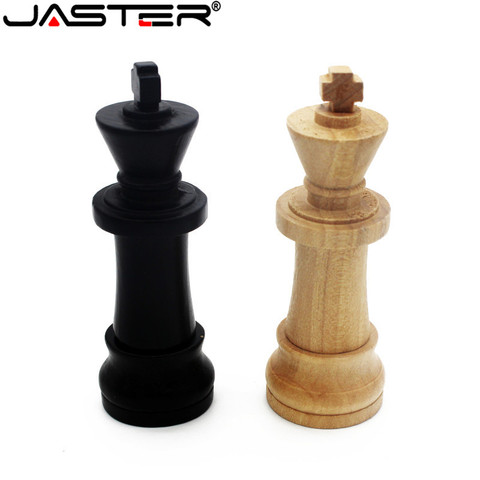 JASTER-unidad flash USB internacional de madera, juego de ajedrez en u de 4GB, 16GB, 32GB y 64GB ► Foto 1/6
