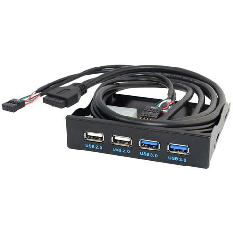 3,5 pulgadas USB 3,0 2,0 19/9PIN disquete Bay 4-Hub Panel frontal para PC de escritorio ► Foto 1/6