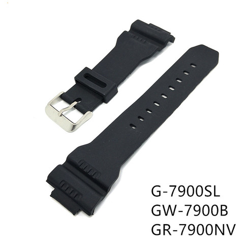 Negro PU banda de reloj de correa para Casio G Shock G-7900SL GW-7900B GR-7900NV deporte reemplazo correa de reloj de pulsera Accesorios ► Foto 1/5
