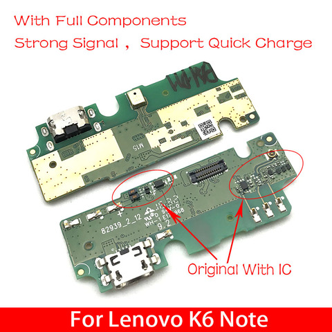 Puerto de carga USB flexible para Lenovo K6 Note K6Note K53a48, Conector de cargador, placa de enchufe con micrófono ► Foto 1/4