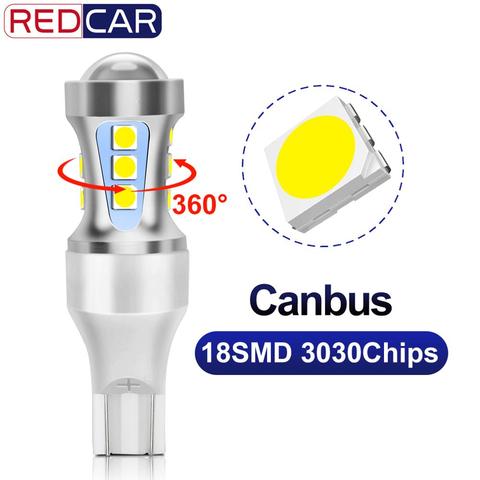 Uds T15 W16W Canbus OBC Error Free Led Bombilla 921 912 18SMD 3030 fichas de reversa coche lámpara de marcha atrás para automóvil coche diurno de la luz 12V 12V ► Foto 1/6