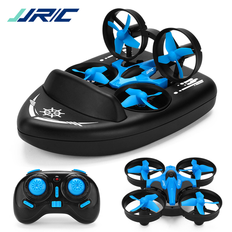 JJRC H36F-Mini Dron de control remoto, Modo 3 en 1 de mantenimiento de altitud, sin cabeza, vuelo aéreo terrestre, 2,4G, 6 ejes, Quadcopter, barco, helicóptero para chico ► Foto 1/6