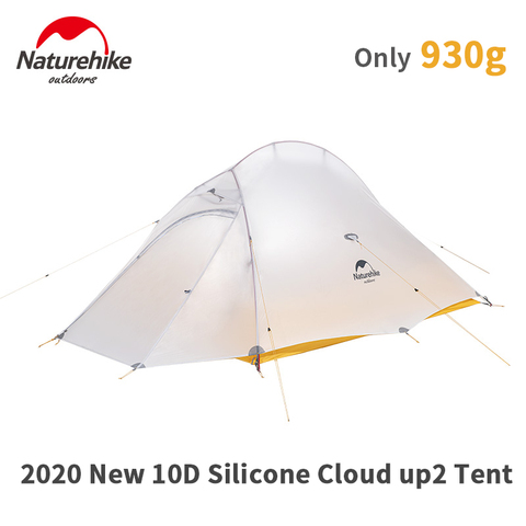 Tienda de campaña Naturehike 10D Cloud Up de 930g ultraligera con 2 prensas para acampar al aire libre, tienda de campaña de silicona 10D con alfombra gratis ► Foto 1/6