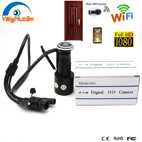 1080P IMX307 Audio por Wifi ojo de la puerta agujero de 1,78mm de ancho ángulo de 180 grados CCTV red Mini cerradura de la puerta de la cámara IP P2P Onvif ► Foto 1/6