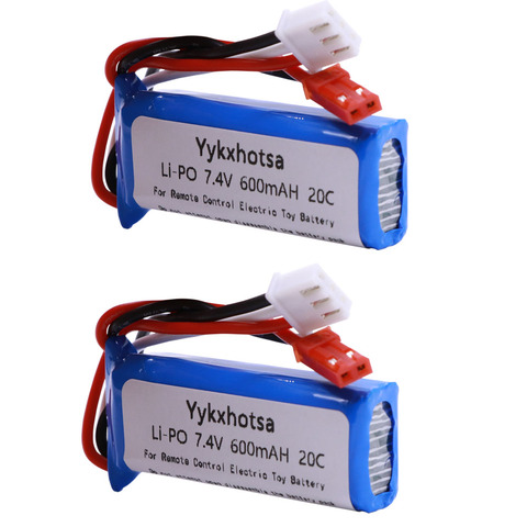 2 unids/lote 7,4 V 600mAh 20C Lipo batería para WLtoys K969 K979 K989 K999 P929 P939 RC piezas del coche 2s 7,4 v de alta calidad de la batería LIPO ► Foto 1/6