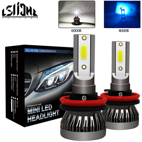 LSlight LED H7 H4 H11 H1 H9 9005 9006 HB2 HB3 HB4 9012 bombilla LED luz del coche 12 v v/24 v 55 W 6000 k Turbo ampolla Auto lámparas ► Foto 1/6