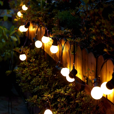 Guirnalda de luces Led de 13m para exteriores, Bombilla lechosa, guirnalda con luz redonda, para jardín, Patio, boda, fiesta, decoración de Patio ► Foto 1/6