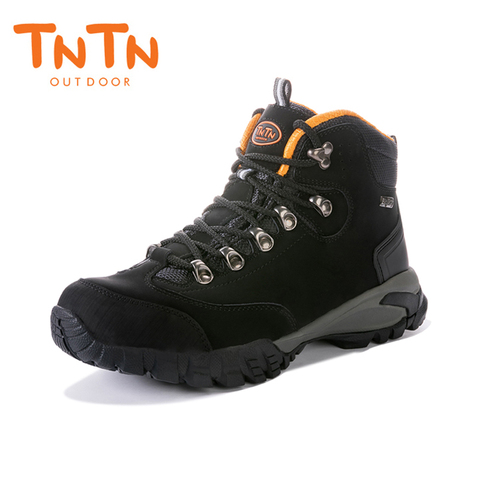 TNTN-Botas de senderismo impermeables para hombre, zapatos de senderismo de cuero genuino Unisex, zapatillas deportivas para exteriores, botas transpirables para caminar ► Foto 1/6