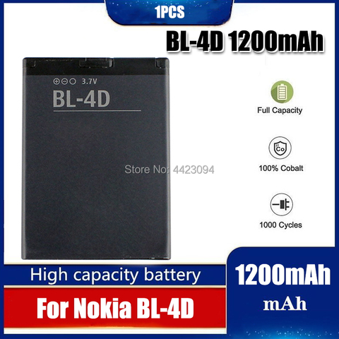 Batería para teléfono móvil Nokia BL 4D N97 mini N8 BL-4D, nueva, E5-00, 1 Uds. ► Foto 1/6