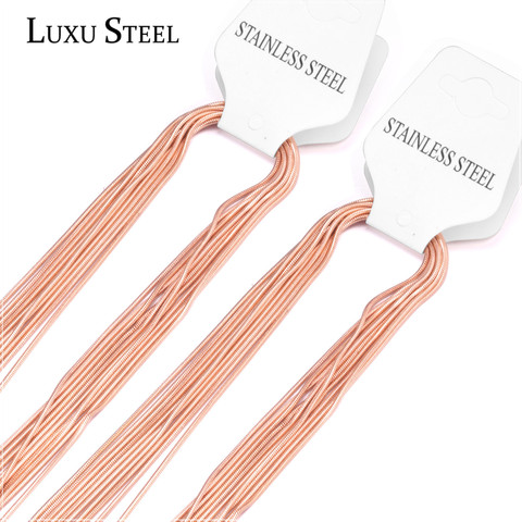 LUXUSTEEL-cadena de oro de serpiente Rosa Negra, collar de acero inoxidable 316L para colgantes, accesorios para hombres y mujeres, 10 unids/lote, venta al por mayor ► Foto 1/6