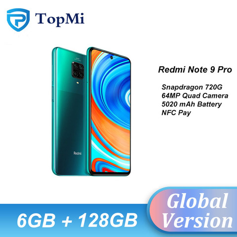 Xiaomi-Smartphone Redmi Note 9 Pro, versión Global, 6GB de RAM, 128GB de ROM, Snapdragon 720G, ocho núcleos, cámara de 64MP, 5020 mAh, NFC, carga de 33W ► Foto 1/6