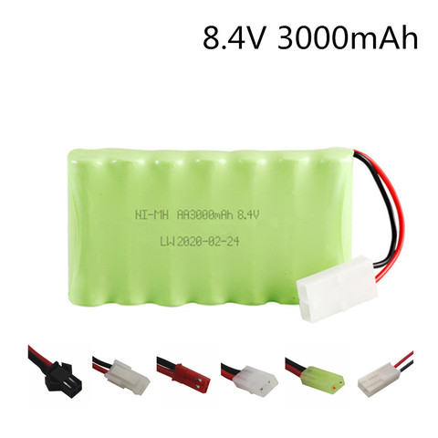 Batería recargable NiMH de 8,4 v y 3000mAh para tanques de coches de control remoto, Robot, barco, pistola, juguetes, Ni-MH AA, 2400mah, batería recargable de 8,4 v ► Foto 1/2