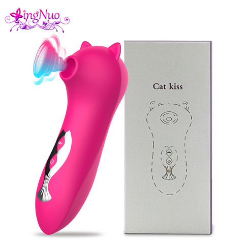 Vibrador succionador de clítoris para mujer juguetes sexuales femeninos, clítoris de vacío potente estimulación para pezón, lengua, productos para lamer Oral para adultos ► Foto 1/6