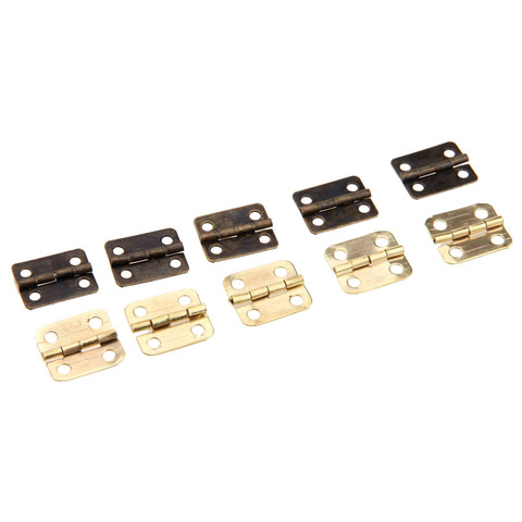 50 Uds. De bisagras redondas, 16x13mm, hierro dorado/Bronce Antiguo, 4 agujeros, hierro decorativo, cajas de joyería Vintage, Herrajes para muebles de gabinete ► Foto 1/6